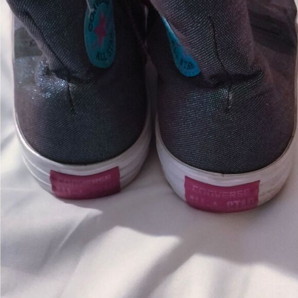 Converse ALL STAR GLITTER AND METALLIC COLOR HIGH TOP SIZE 5 SNEAKER pre own - Picture 3 of 12